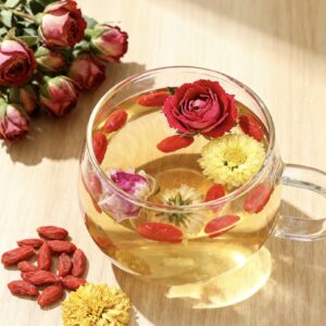 Anxiety-Relieving Warm Heart Tea / Rose + Chrysanthemum + Wolfberry