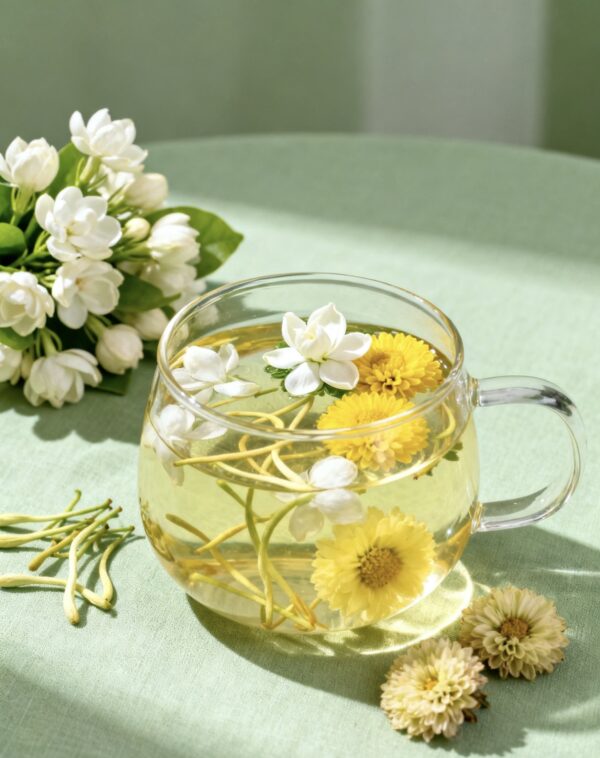 Three-Flower Tea for Clearing Heat and Relieving Fire / Chrysanthemum + Honeysuckle + Jasmine