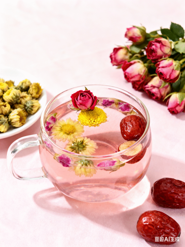 Beauty-Preserving Flower Tea / Rose + Chrysanthemum + Red Date