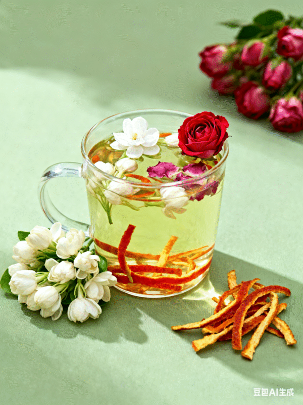 Detoxifying and Beauty-Enhancing Tea / Jasmine + Dried Tangerine Peel + Rose