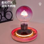 New product launch: Black technology magnetic levitation rainbow light bulb desktop ornament, creative ambient night light